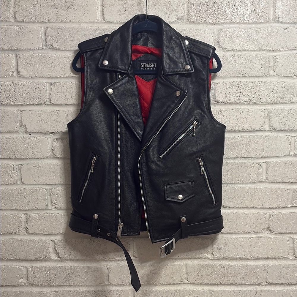 Straight to Hell Commando Vest, Leather Vest (Size 36)